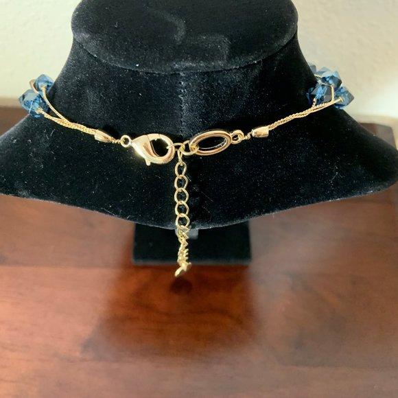 Talbots Blue Glass Layered Necklace - Picture 2 of 4